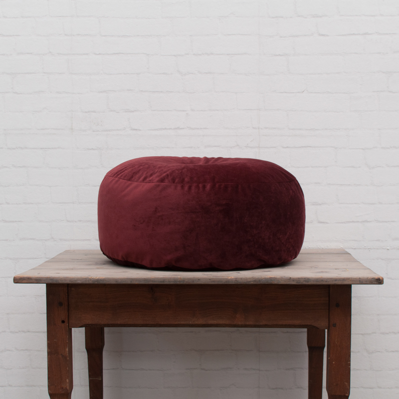 Poef velvet rood zacht