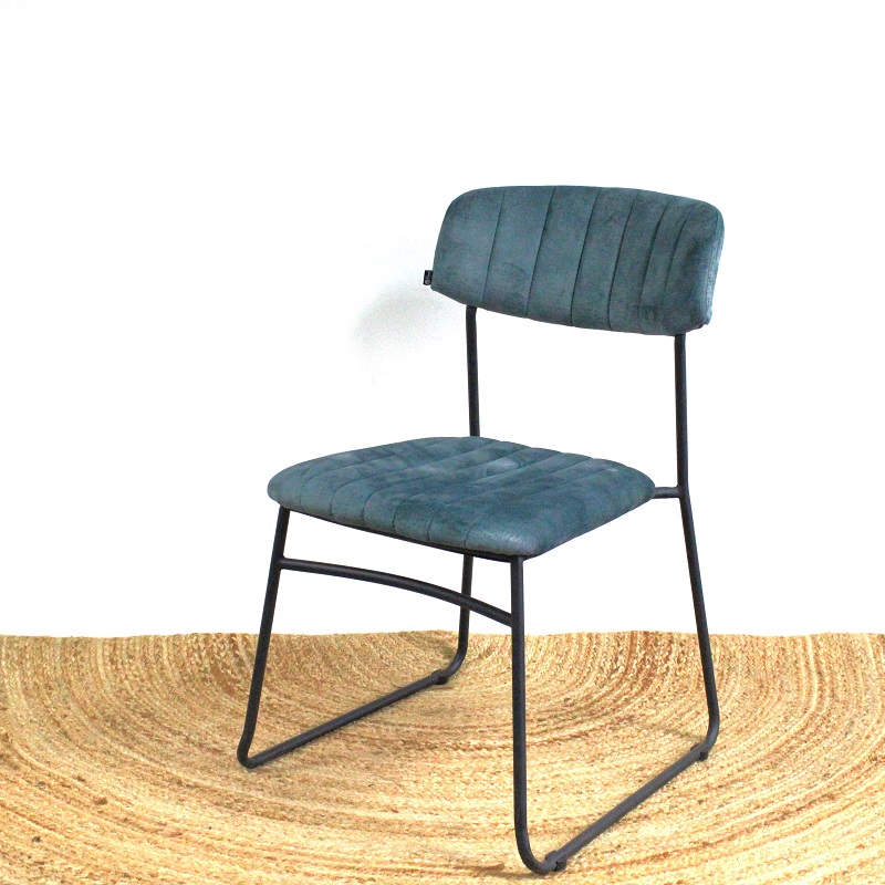 Stoel Ronnie Velvet Grijsblauw