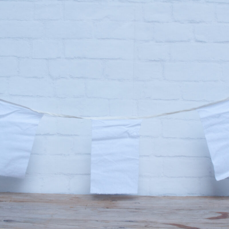 Vlaggetjes wit langwerpig 10 meter