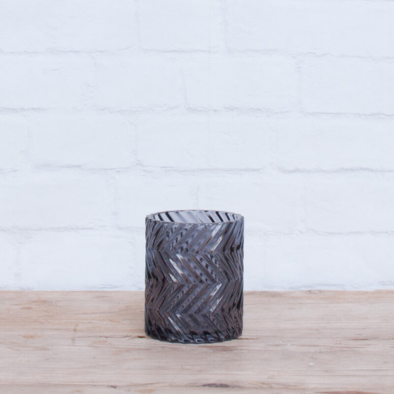 Waxinehouder Grijs reliëf