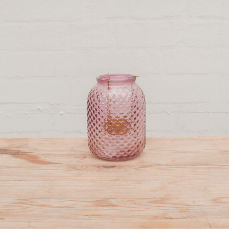 waxinehouder rond roze