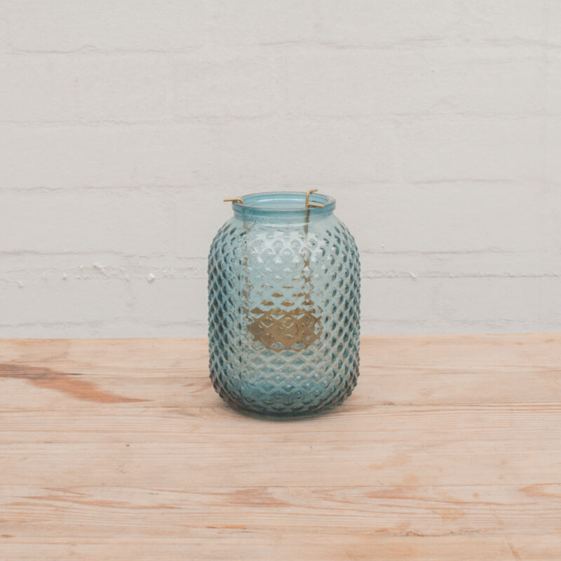 waxinehouder rond turquoise