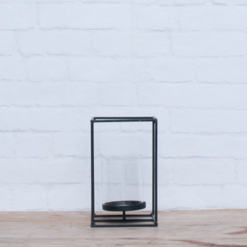 Windlicht zwart klein
