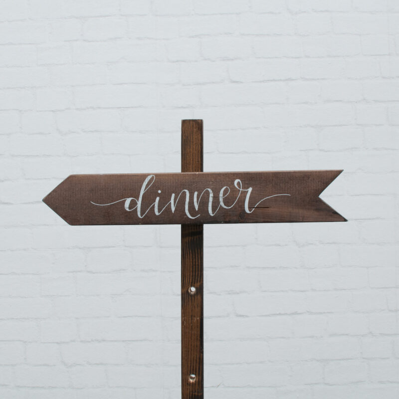 Wegwijzer sierlijk dinner links